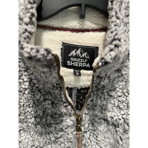 Grizzly Sherpa Quarter Zip Size Small Grey/White‎ - Picture 2 of 8